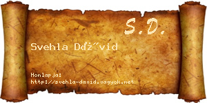 Svehla Dávid névjegykártya