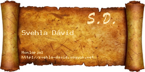 Svehla Dávid névjegykártya