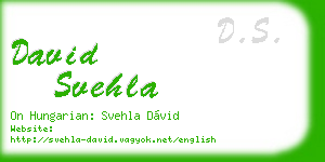 david svehla business card